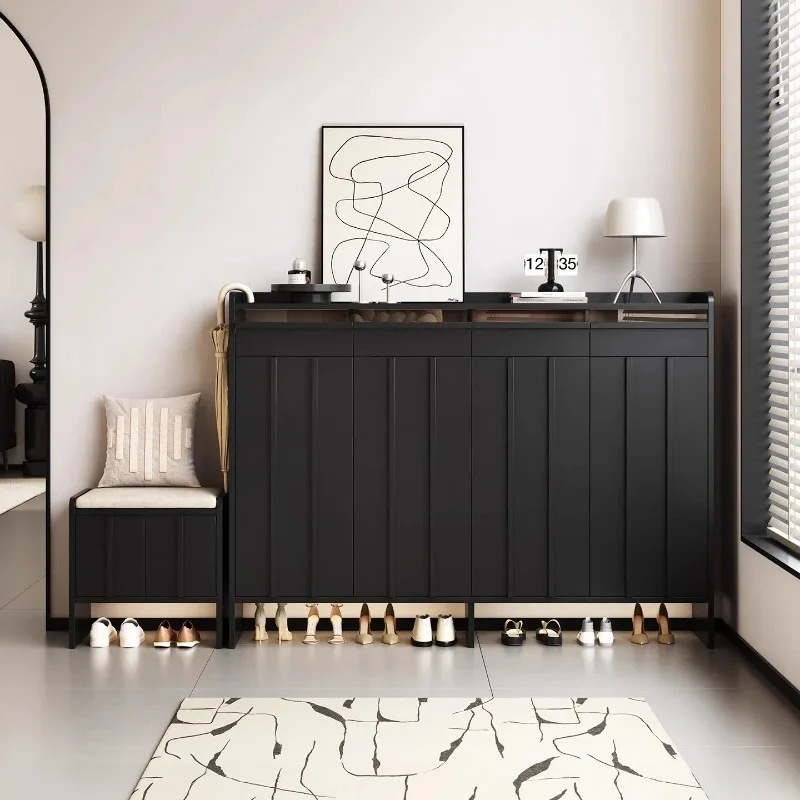 

Cheap Luxury Shoes Rack Wooden Vintage Home Storage Large Size Shoes Rack Multifunction Black Archivadores Trendy Furniture