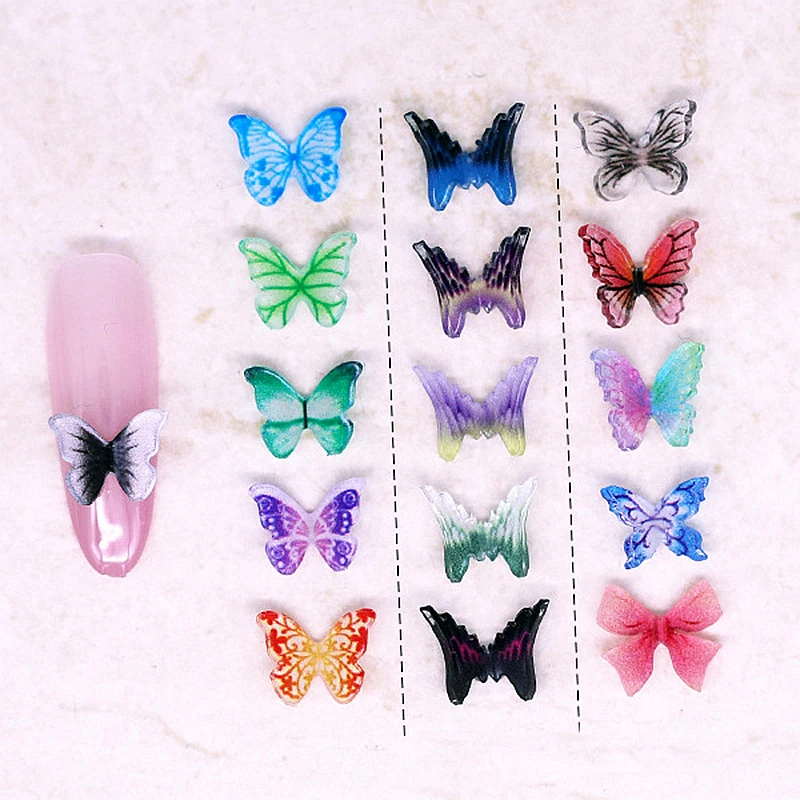 

30PCS 3D Acrylic Butterfly Nail Art Bow Charms Accessories Resin Parts For Manicure Decor Nails Decoration Supplies Material D61