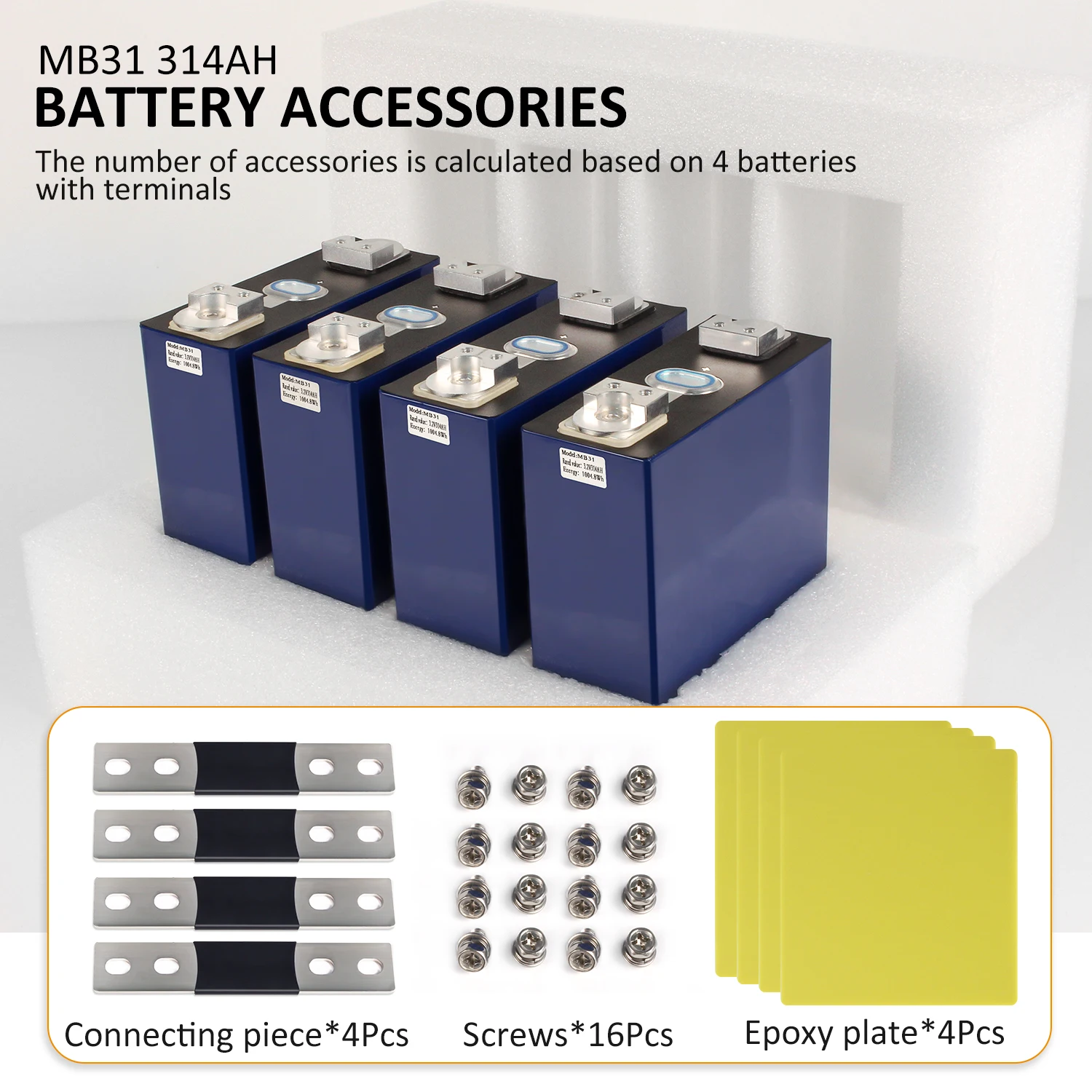 RV yacht mobile battery EVE 314AH square lithium iron phosphate battery cell for household energy storage power supply