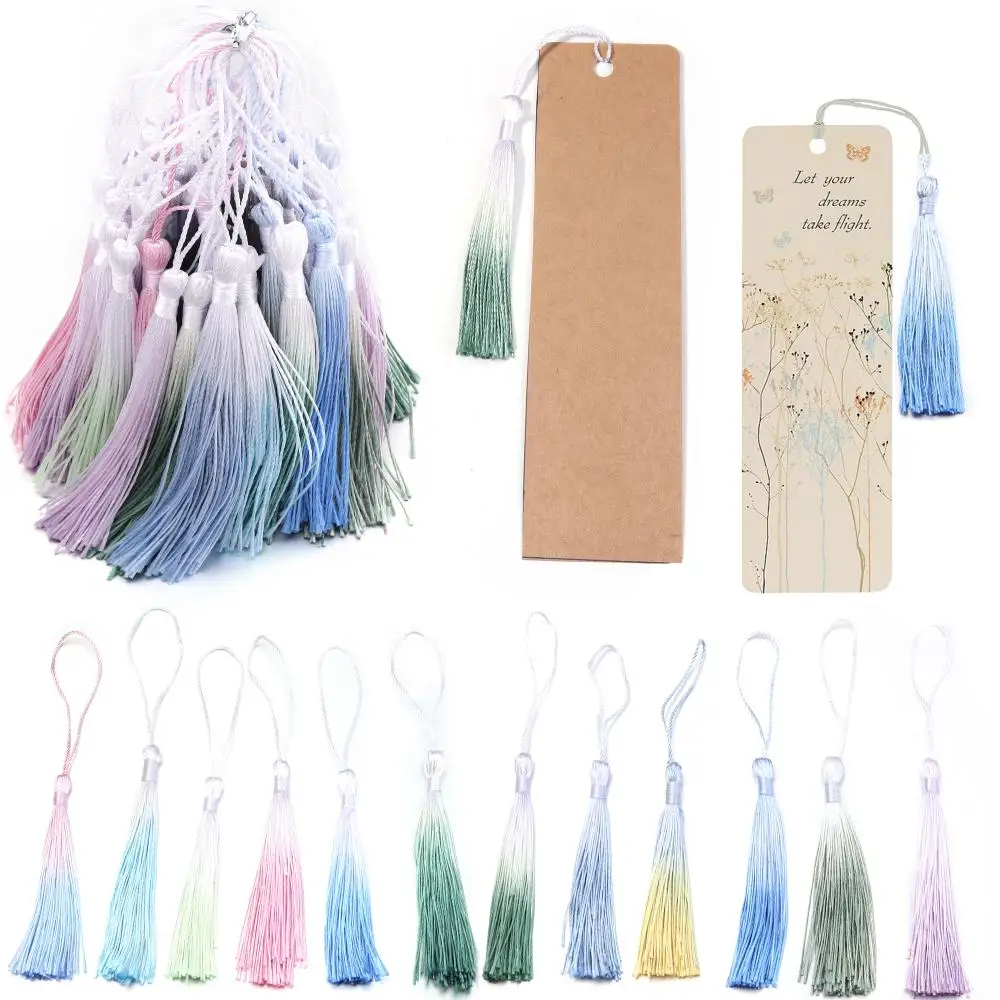 

10pcs 13cm Gradient Tassels Hanging Rope Bookmark Polyester Silk Tassel For DIY Crafts Decoration Making Accessories