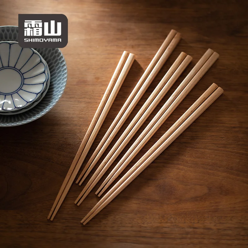 

SHIMOYAMA High Japanese Beech Chopsticks Set 5 Restaurant-Grade Flatware PU Coating Traditional Rot Proofing Sushi Chopsticks