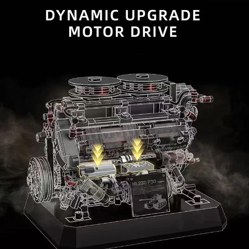 95008 제2차 세계 대전 타이거 탱크 엔진 모델 조립, DIY 장난감 블록 탱크 엔진 데스크탑 장식품, 어린이 생일 선물