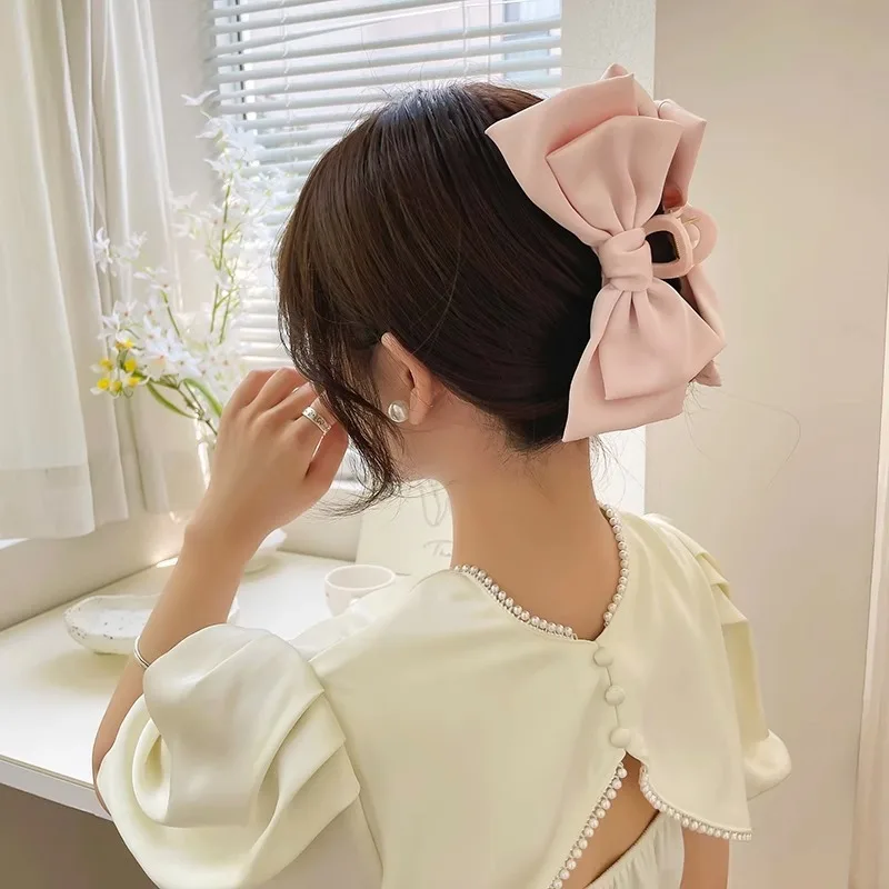 Fashion Women Bow Hairpin Korean Version of Solid Color Butterfly Satin Hair Clips Girls Hair Accessories Headwear