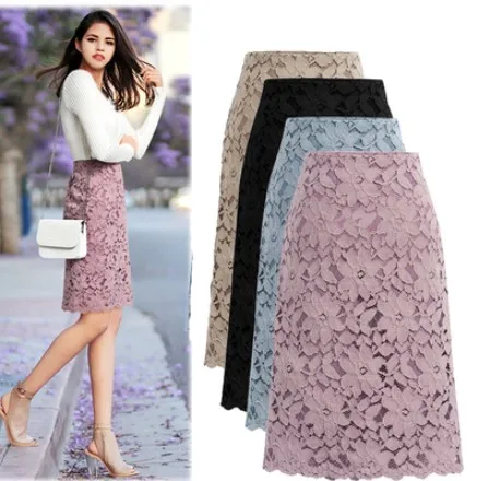 

plus Size Lace f Body Skirt Slimming Straight A-Line Midi Skirt Women's Sle Special Large Size 200 Pou