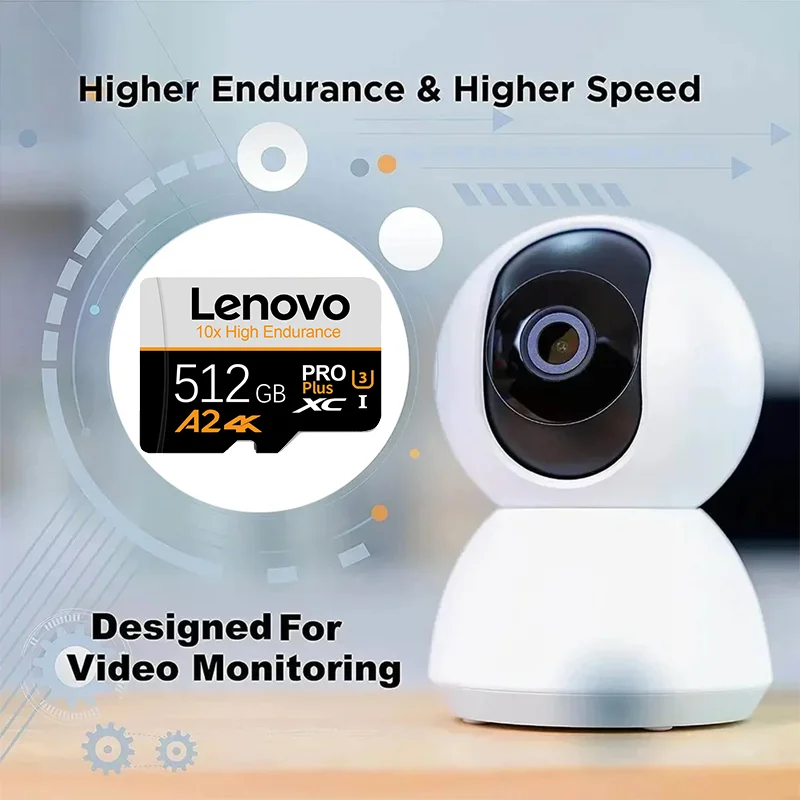 Lenovo High Capacity Micro TF Card Class10 512GB/256GB/128GB/64GB Flash Memory for Office Computers Monitors Phones Network card