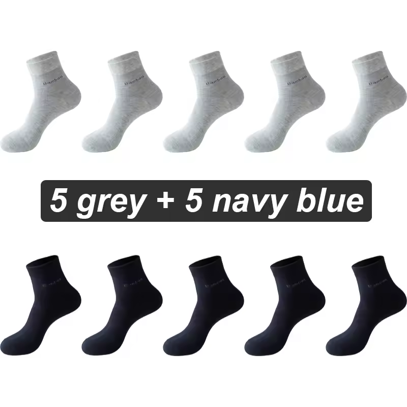 10Pairs Bamboo Fiber Socks Men Casual Business Anti-Bacterial Comfortable Breatheable High Quality Sock Male Plus Size EU38-46 - Image 21