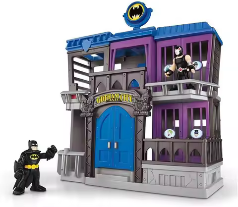 Imaginext DC Super Friends Gotham City Jail Playset with Batman and Bane Figures for preschool kids ages 3-8 years