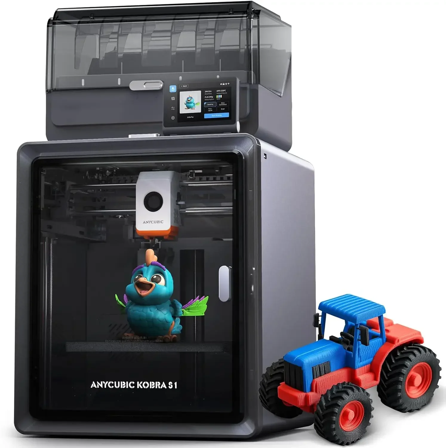 Kobra S1C Multi-Color 3D Printer with Active Filament Drying, 600mm/s High Speed CoreXY 3D Printer, Fully Enclosed & Auto Leveli