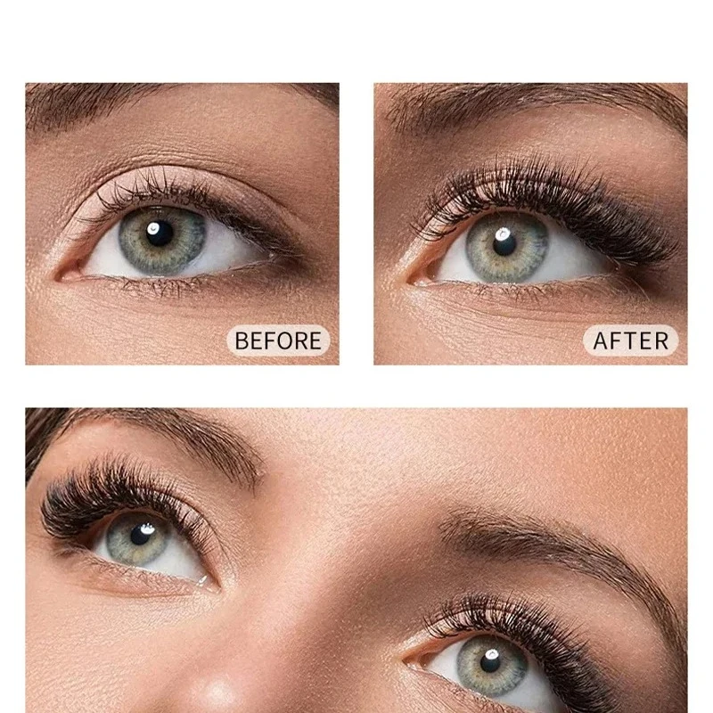 Silk Fiber Curling Mascara Ultra Fine Brush Lengthening Volumizing Waterproof Smudge Proof Long Lasting Eye Safe Quick Drying