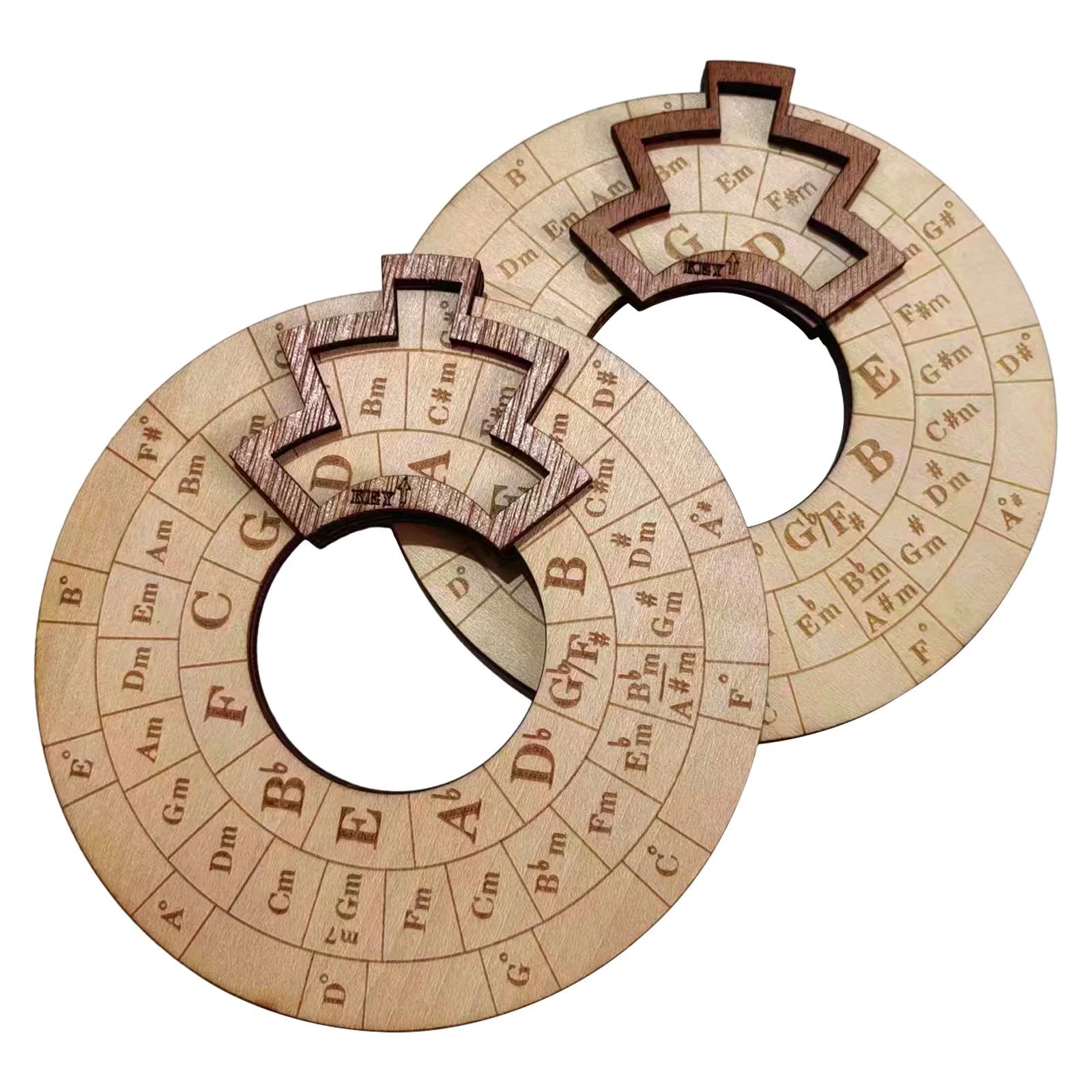 Wooden Melody Tool Music Instrument Wood Melody Maker Circle of Fifths Wheel Circle Wooden Wheel and Musical Educational Tool