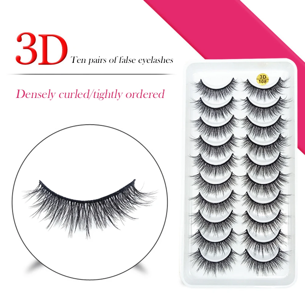 10 Pairs strips lashes 3D Beautiful Eyelashes Long Thick Volume Fake eyelash extenstions for Party Cosplay Masquerade
