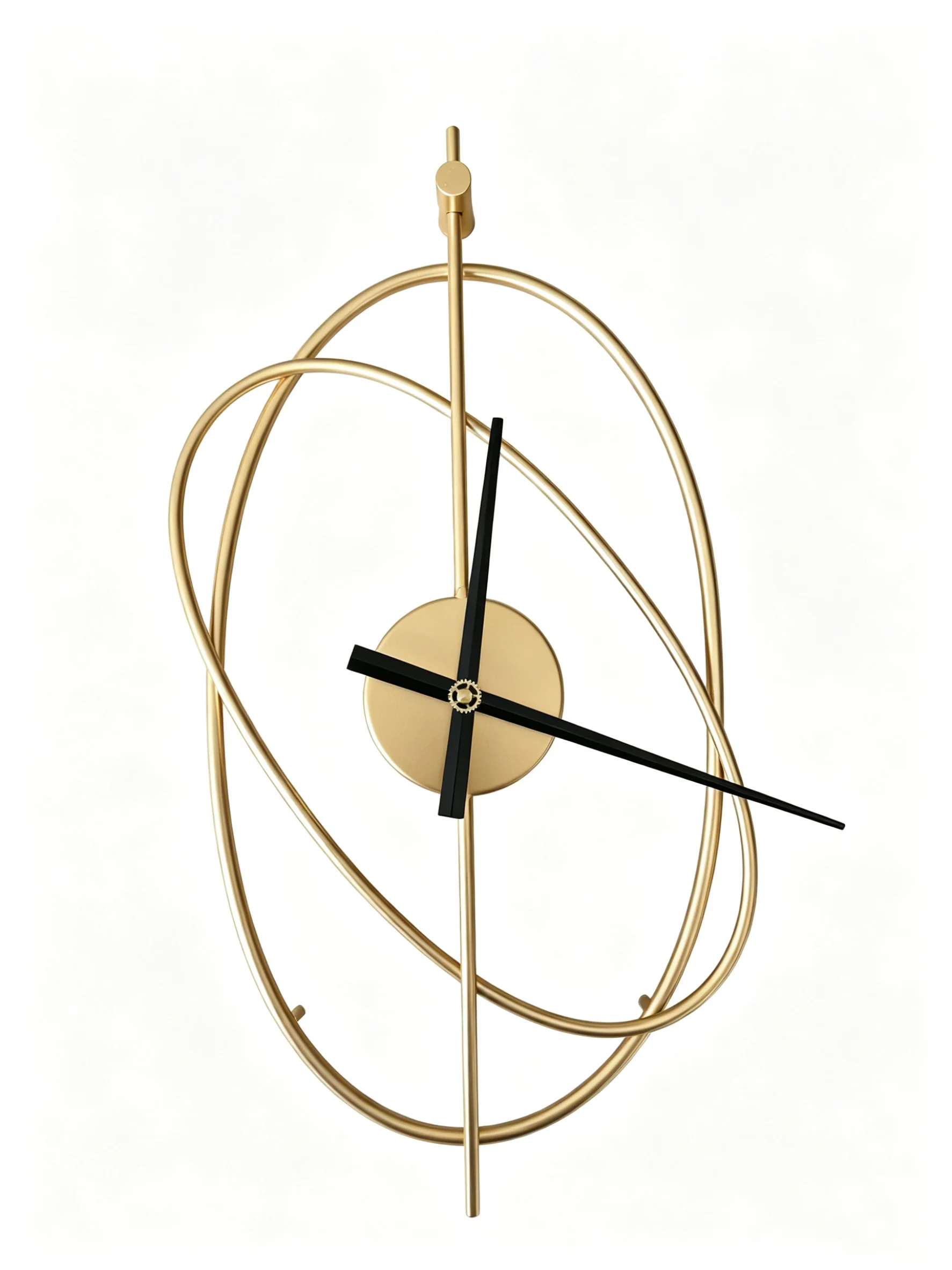 Creative Living Room Fashion Wall Clock Decoration Living Room Wall Hanging Metal Oval Silent Clock Wall Clock