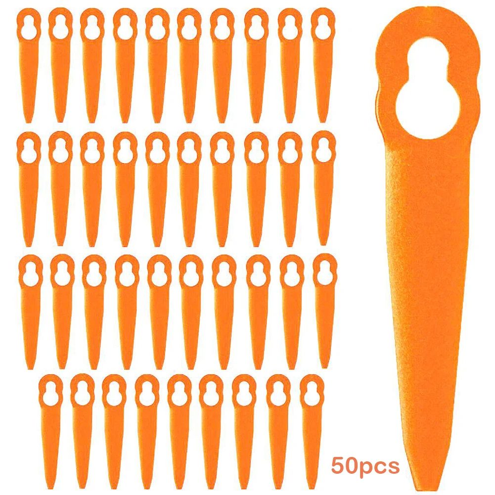 50pcs Plastic Blades For -STIHL FSA- 45 Cordless Grass Trimmer Mowing Heads Grass Trimmer Blade Garden Power Tool Accessories