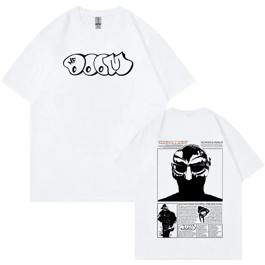 Rapper Mf Doom Graphic T Shirt Madvillainy Metal Music Album T-shirt Men Women Punk Vintage Tshirt Streetwear