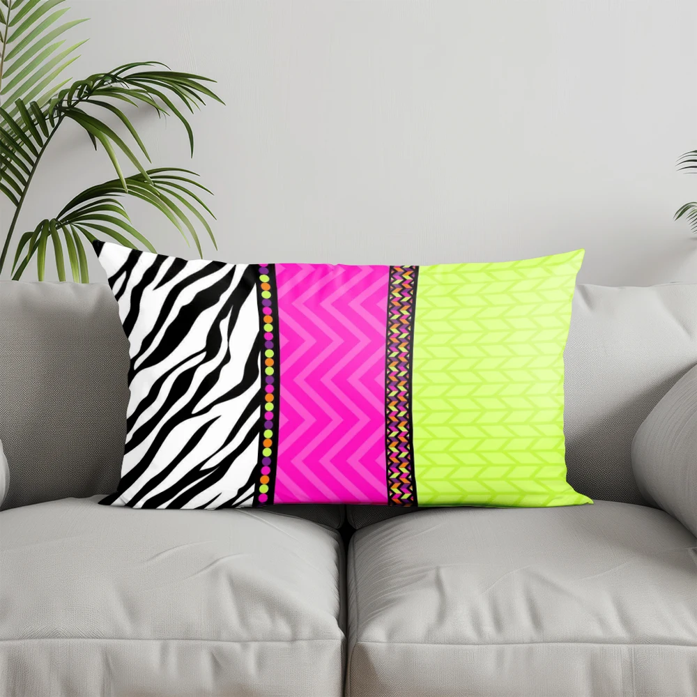 Home Decor Colorful Geometric & Animal Print Suitable For Sofa Bedroom Car Pillow Cover Cushion Rectangular Back Cushion view 4