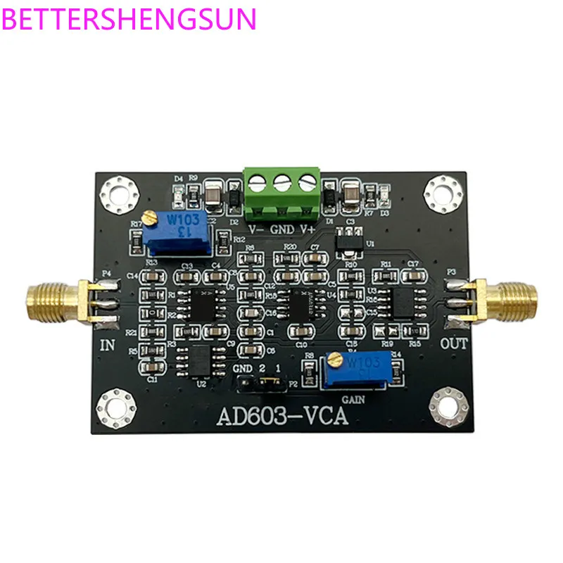 AD603 Voltage-Controlled Gain Amplifier Module VCA High Bandwidth -20~60dB Gain Manual or External DA Programmable