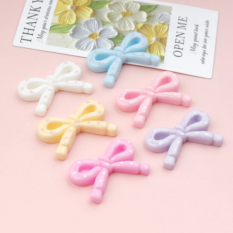 10/100pcs Colorful Bowknot Resin Flatback Cabochon for Hairpin Decoration DIY Jewelry Making Accessories Scrapbooking Crafts
