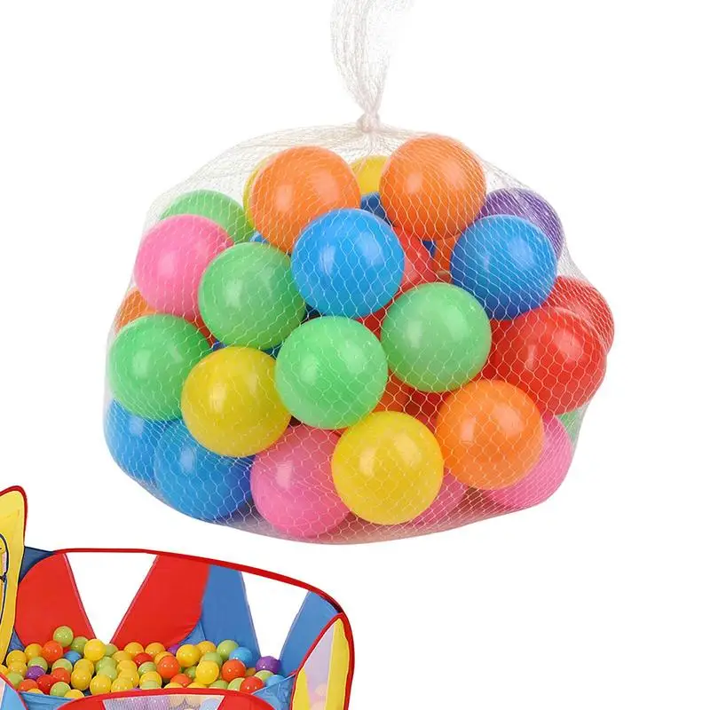 50Pcs Baby Plastic Balls Water Pool Ocean Wave Ball for Kids Games Swim Pit With Basketball Hoop Play House Outdoors Tents Toys