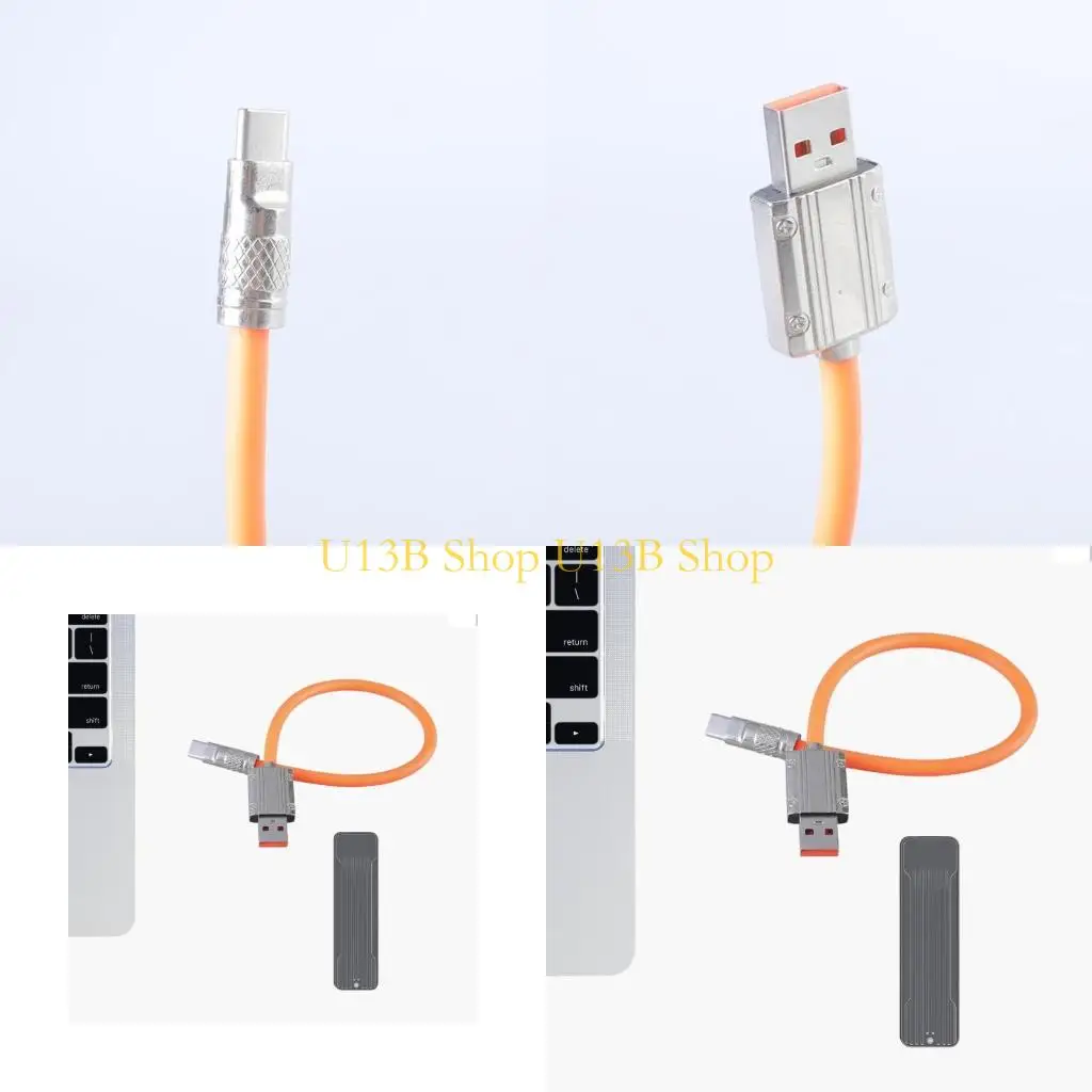U13B curto USB para USB C Cable masculino para masculino 480 Mbps velocidade conectores 66W para tablet