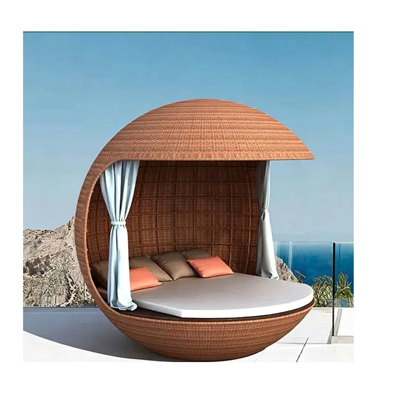 

Creative bird's nest sofa garden courtyard bird cage round bed rattan furniture combination