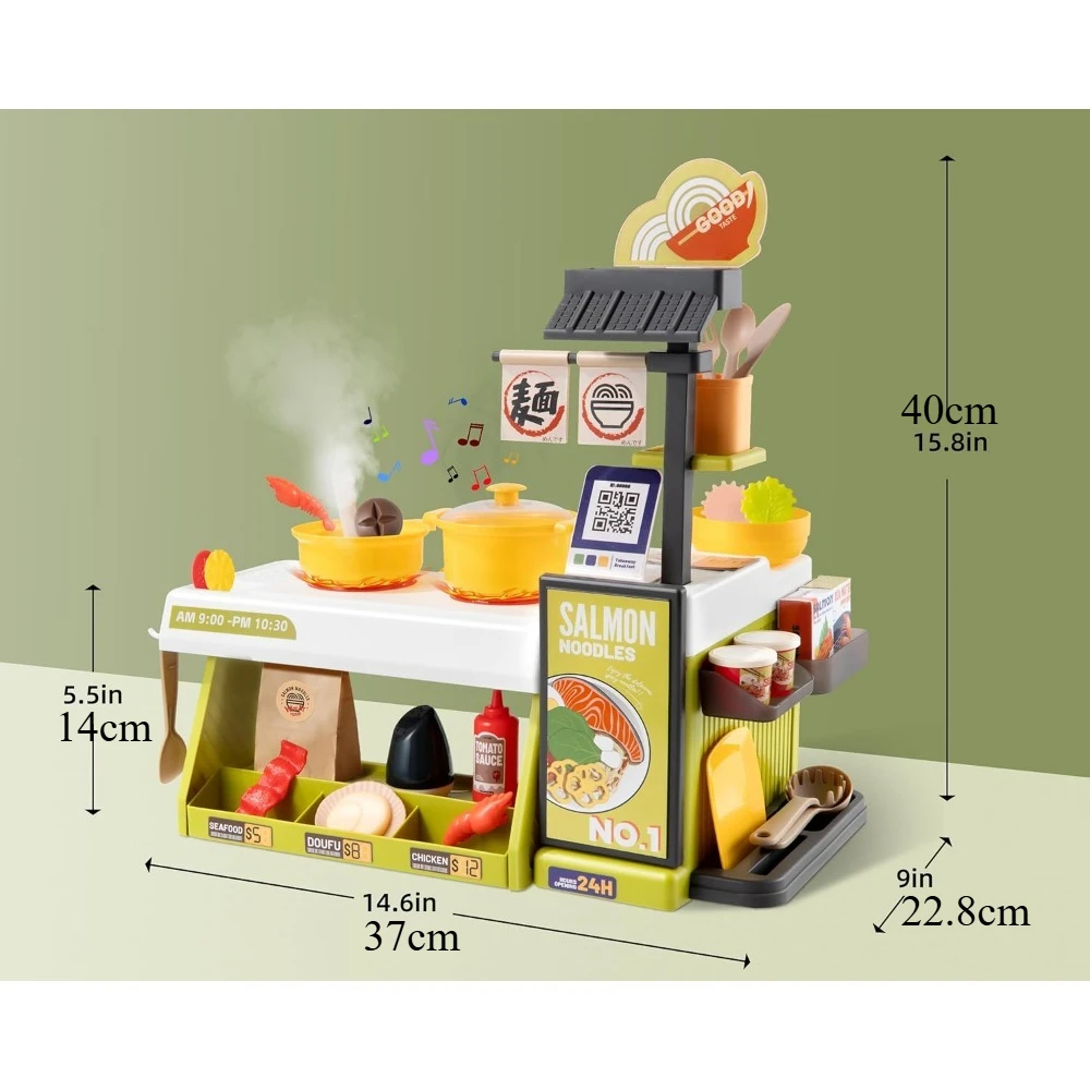 Mini crianças cozinha comida jogar conjunto simulado frutos do mar comida rápida restaurante brinquedo com caixa registradora com som de comida que muda de cor