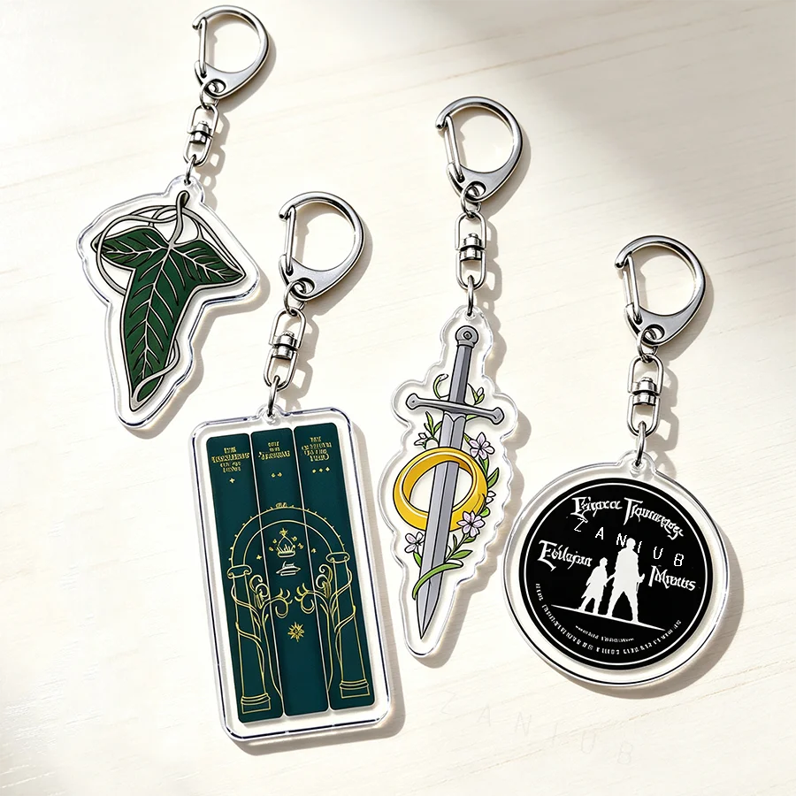 Popular Fantasy Rings Keychains Accessories Bag Charms Lotr Tolkien Gandalf Key Chain Ring Jewelry Fans Gifts view 2