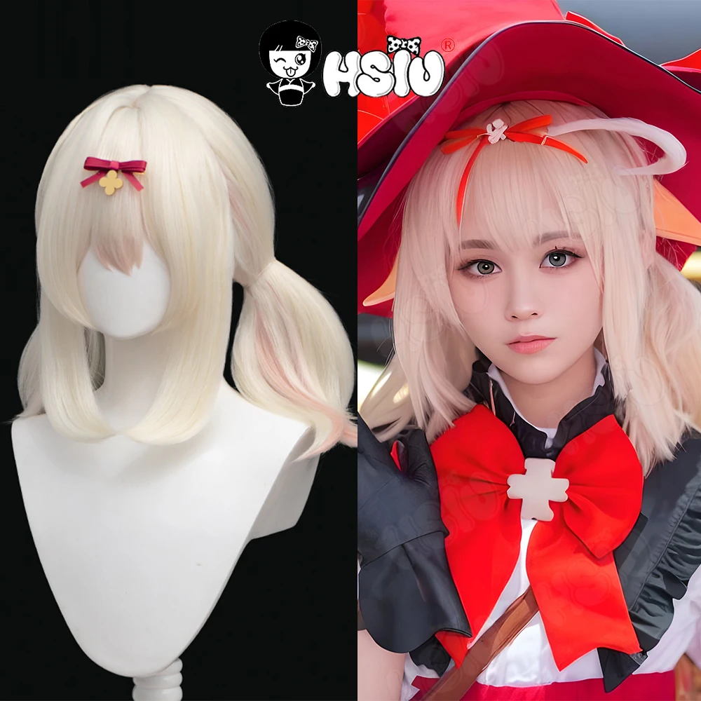 Klee New Skin Cosplay Wig Game Genshin Impact Cosplay Wig HSIU 40CM Milk yellow mixed powder orange short hair Synthetic Wig