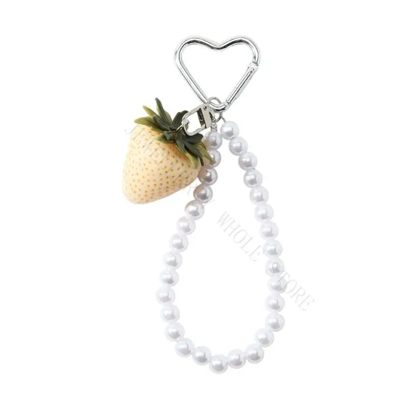 R7UF Strawberry Purse Charm Keychain for Key Organization and Bag Decoration, Fruit Inspired Daily Carry Accent