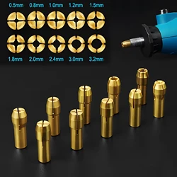 STONEGO 10Pcs Mini Drill Chuck Adapter Set - Brass Collets 0.5-3.2mm for Rotary Tools, Quick Change, 4.8mm Shank