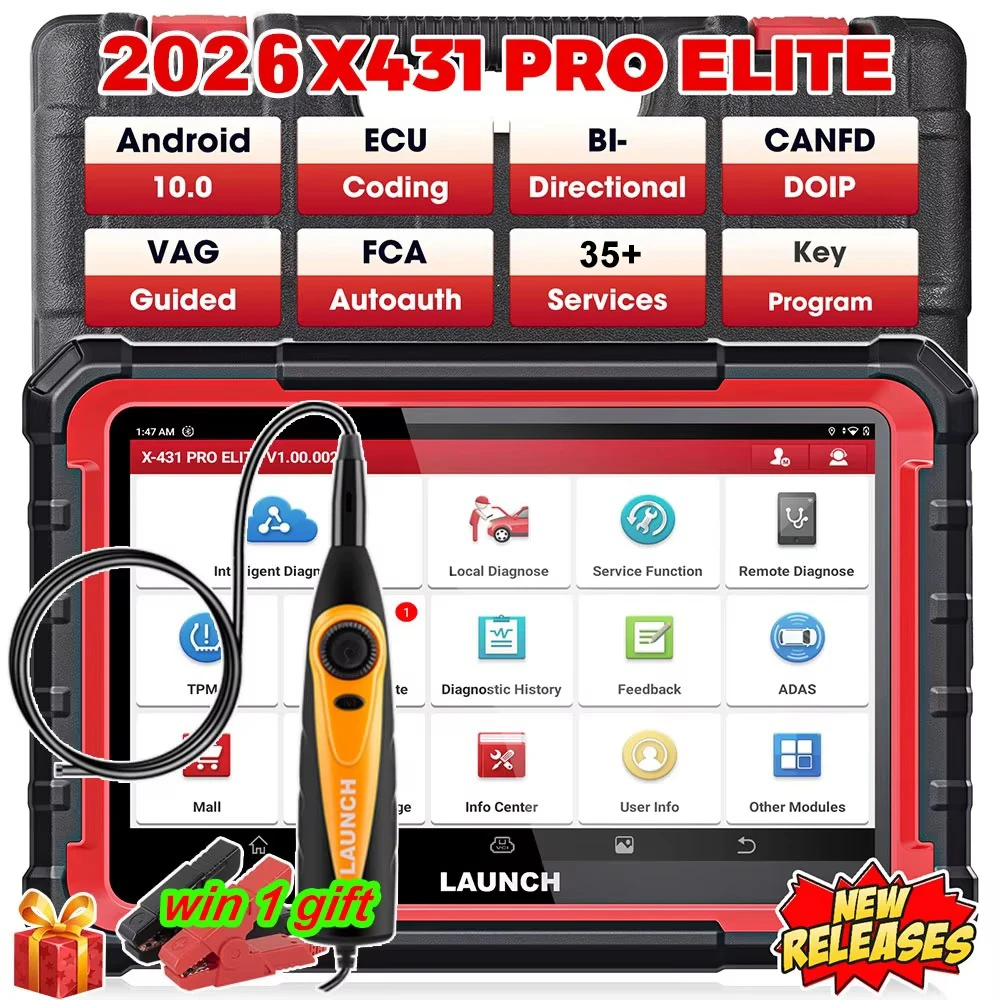 2026 LAUNCH X431 PRO ELITE 8 дюймов Кодирование ЭБУ Активный тест CAN FD DOIP все системы Инструменты для диагностики автомобиля 35 Сброс Функция руководства OBD Сканер Русский