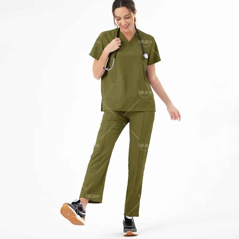 

Unisex Medical Scrubs Set New Heat Preservation Thermostatic Fabric Nursing Robe Suit for Winter Paramedic Coveralls Uniforms