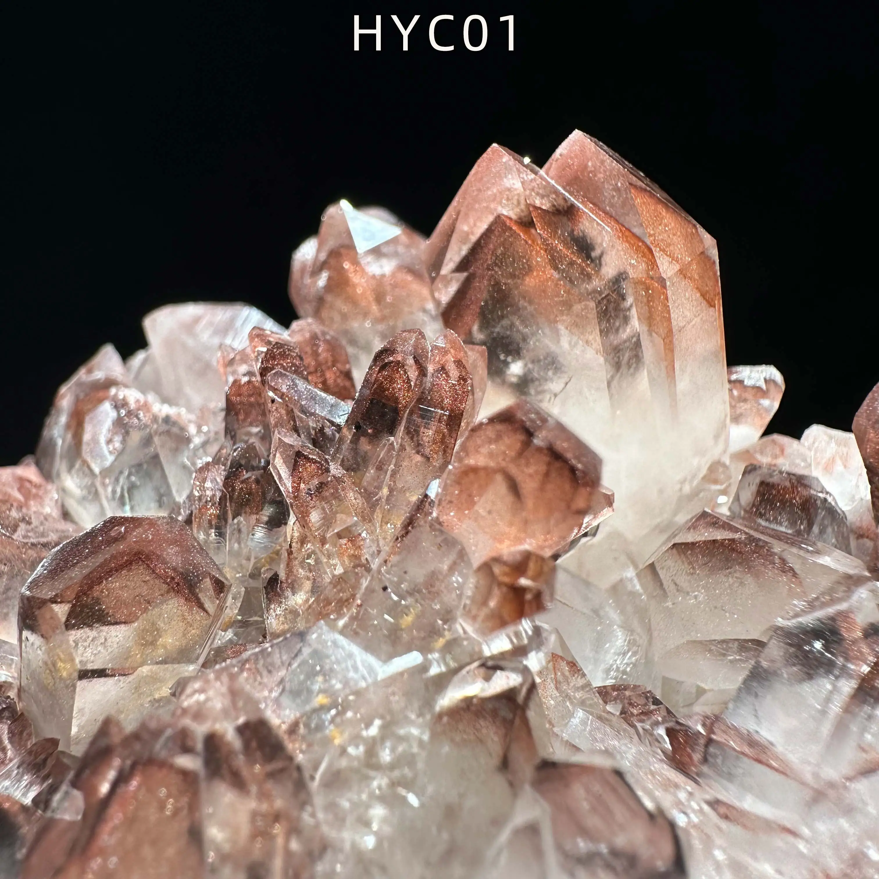 Natural Red Phantom Quartz Cluster Rare Pyramid Red Ghost Landscape Inclusion Raw Crystal Specimen Healing Mineral Home Decor