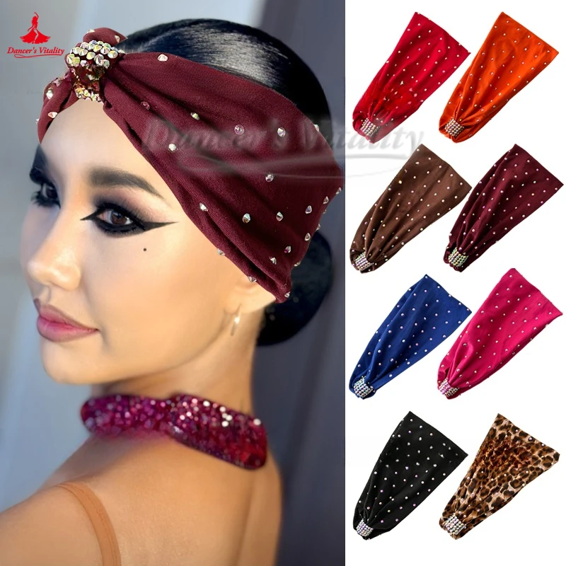 Une variété de couleurs au choix, couvre-chef de danse latine pour adultes et enfants, accessoire de compétition Chacha Tango Samba Rumba féminin