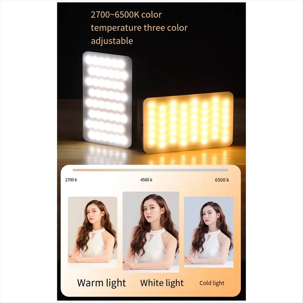 AABFK New RGB Pocket Light Fill Light Selfie Light Rechargeable Soft Light Photo LED Mobile Phone Fill Light