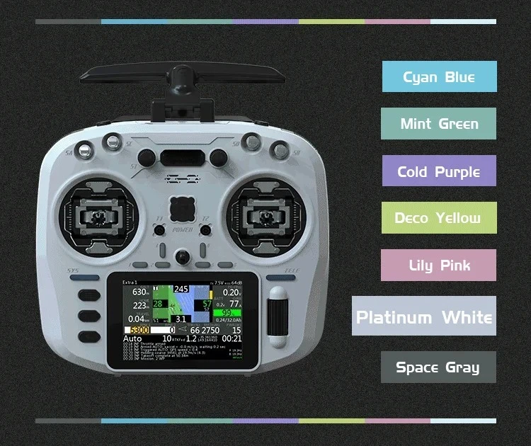 T15 Color Screen Remote Controller - 2.4G Hall Effect Gimbals, RDC Open-Source Transmitter for 915M Long-Range FPV Dr-ones