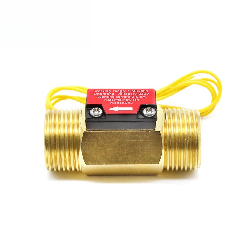 

Water flow sensor switch G3/4 airflow water flow sensor 6 points copper magnetic type, water flow switch