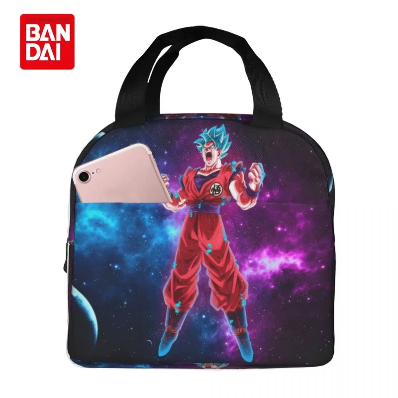 Bandai Anime Dragonball Super Goku Lunch Bag for School Kids Office Sac Lunch Portable Thermal Cooler Lunch Box Handbag Gift