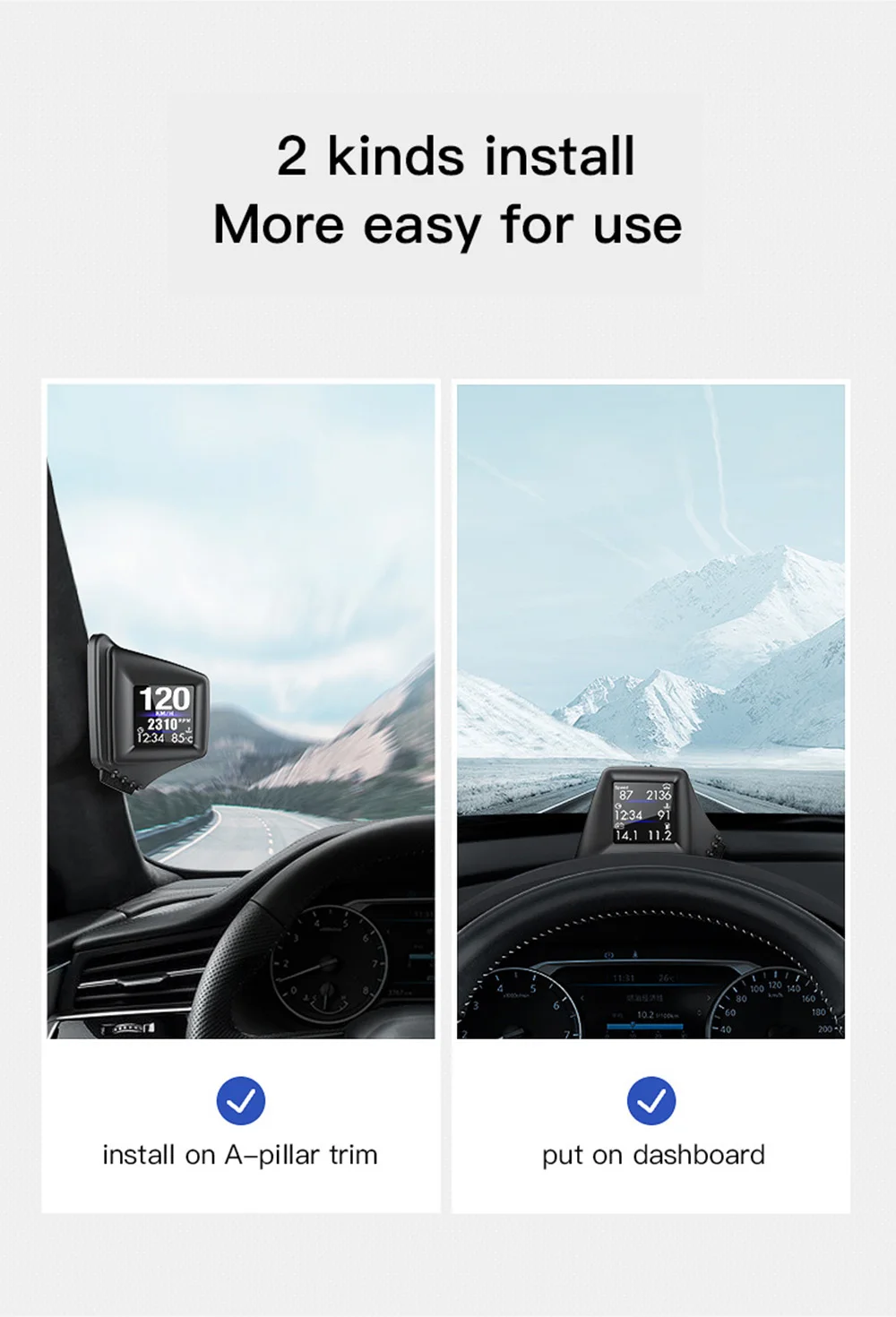 OBD2+GPS HUD P8 Speedometer On-board Computer Head Up Display Car Tachometer RPM Turbo BOOST Oil Pressure RPM Water Temp