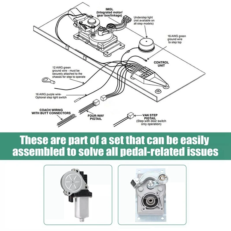 

RV Step Motor 676061&Gear Box 379160 For Lippert Kwikee Automatic Electric Steps