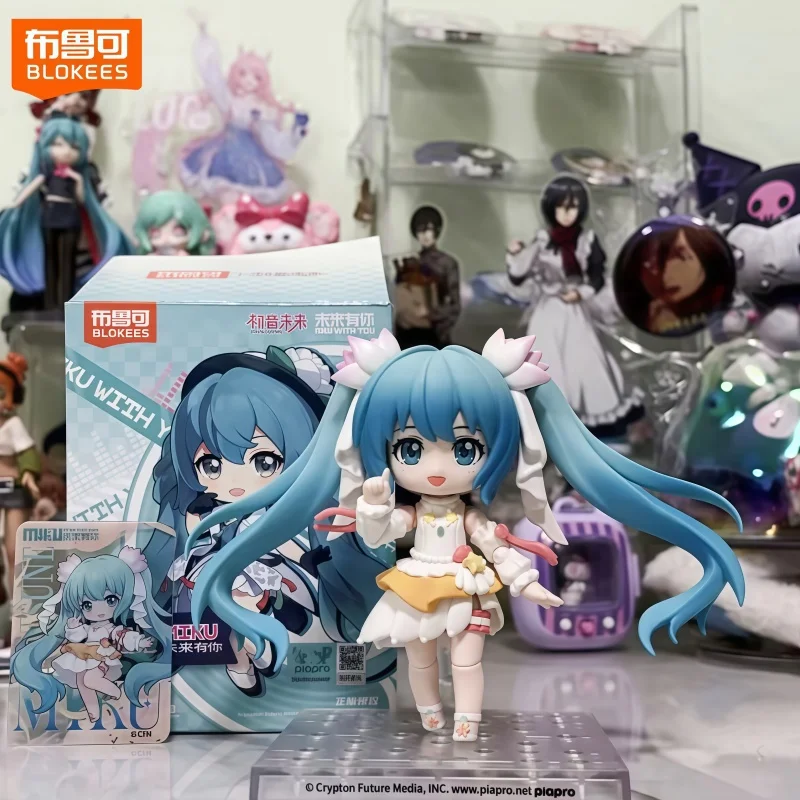 

Original Blokees Qiyuji Q Hatsune Miku Future With You Series Blind Box Replaceable Face Collectible Action Figure Mystery Box