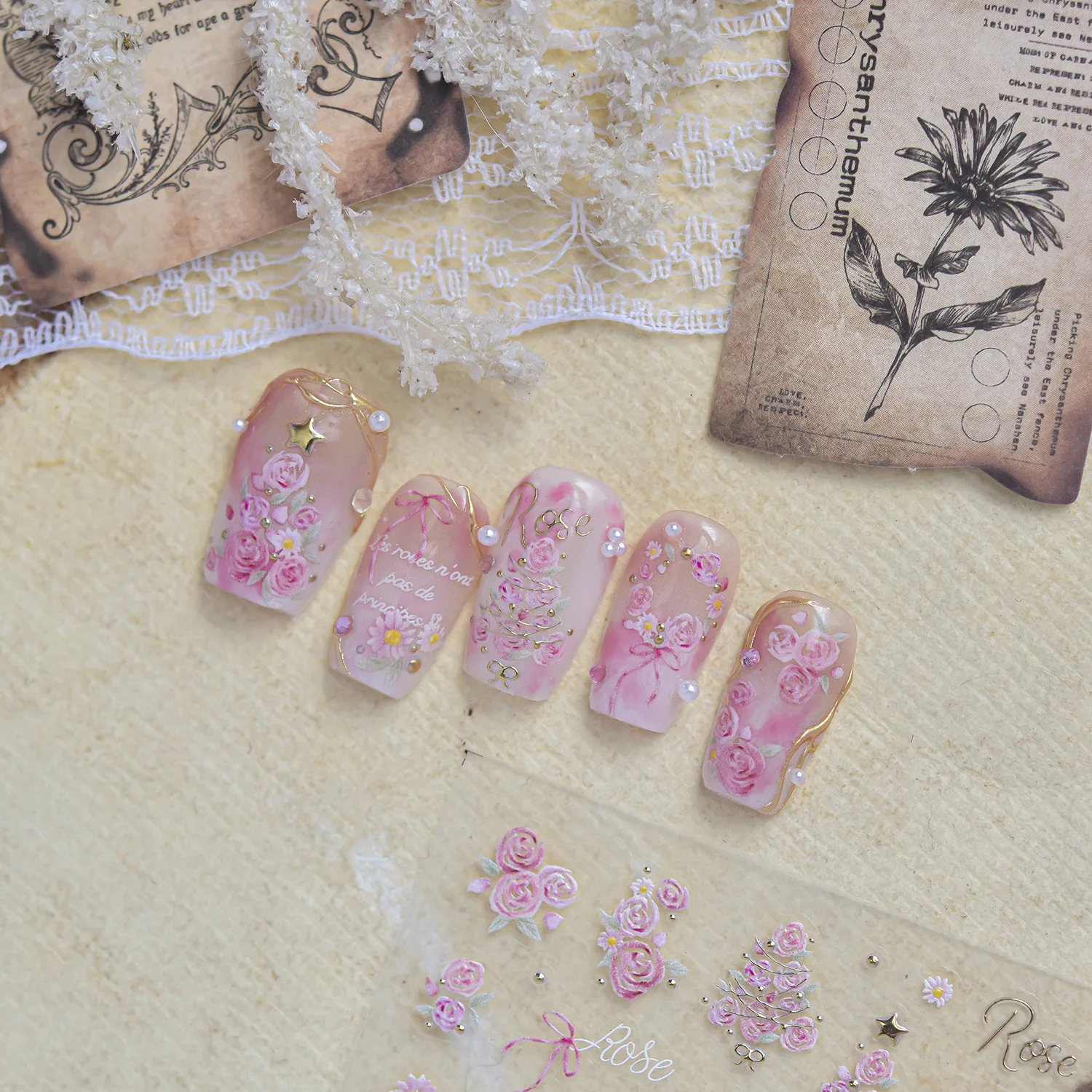 Rose Christmas Nail Stickers M - Nail Art Xmas Design review and price