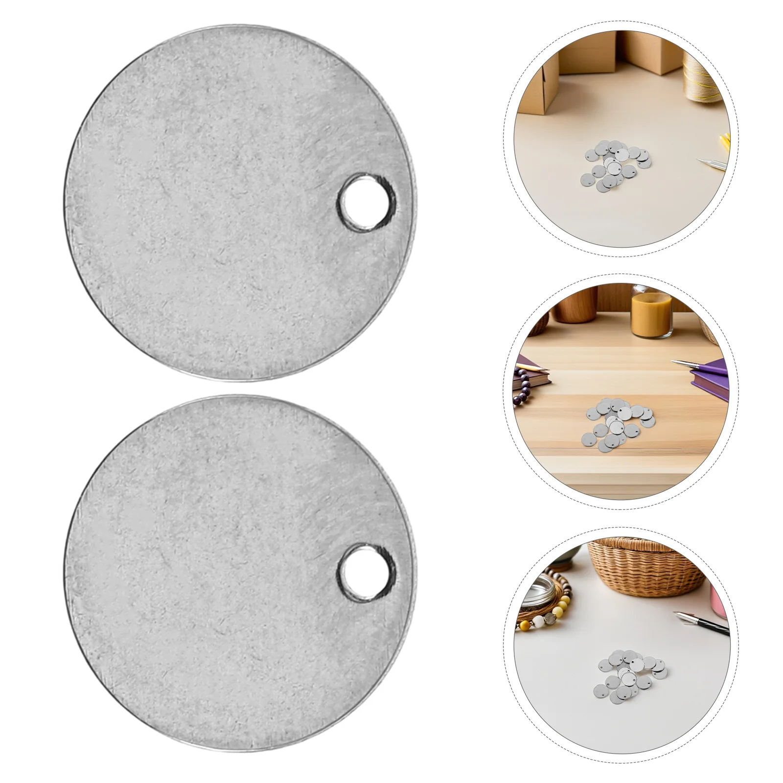 

100Pcs Round Stainless Steel Blank Tags - Smooth Flat Pendant Charms for Engravable Dog Cat Id Tags DIY Metal Crafting Jewelry