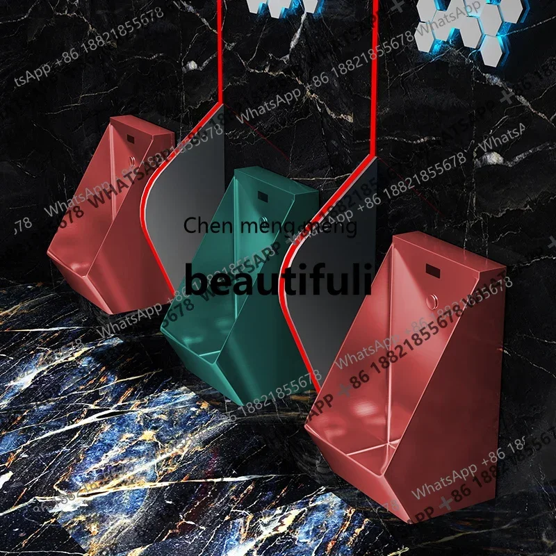 K182Red Green Automatic Sensor Wall-Mounted Stainless Steel Urinal Household Urine Pot