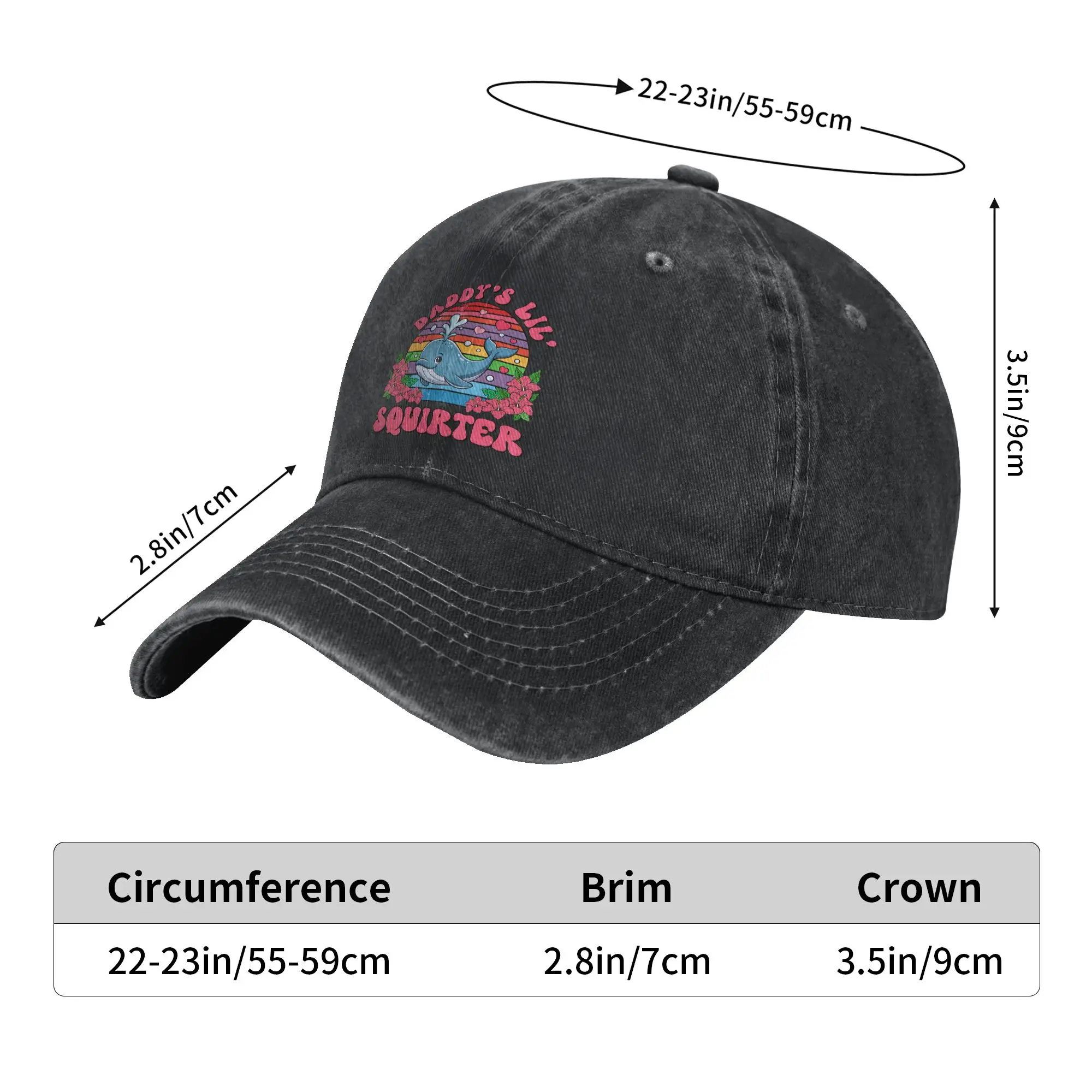 Inappropriate Funny Daddy's Lil Squirter Embarrassing Baseball Cap Sun  Outdoor Gym Sunscreen Washed Hip Hop Hats Unisex-Teens