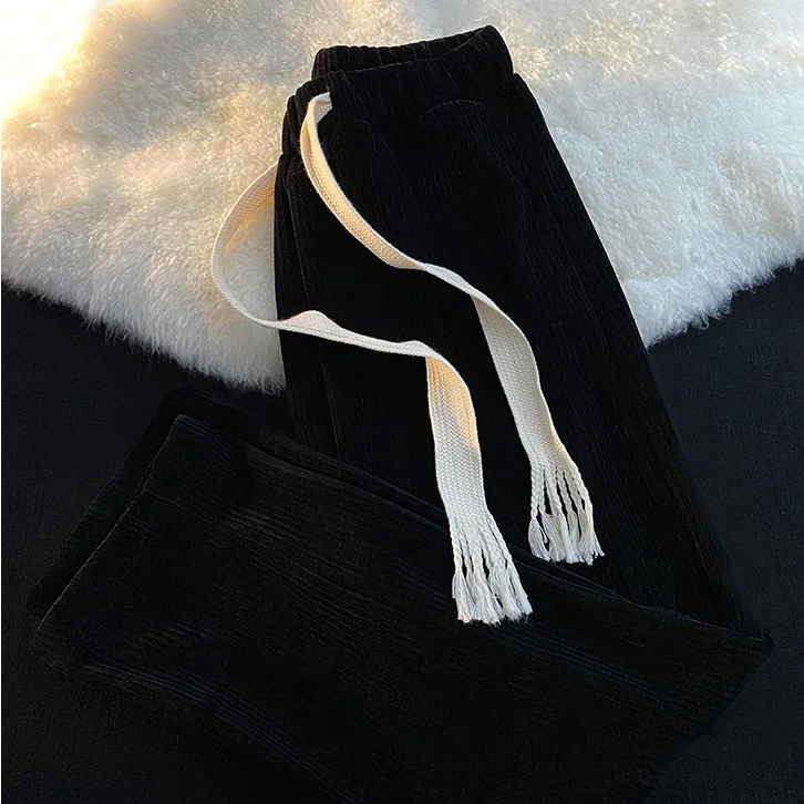 Corduroy Harun-broek voor dames in de lente en zomer, Koreaanse casual studentenbroek