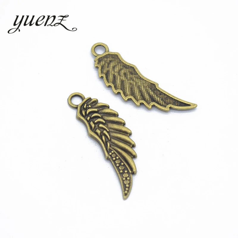 10 pcs free shipping 3 colors charms diy metal  wing pendant for necklace&bracelets jewelry making 39*12 mm D411