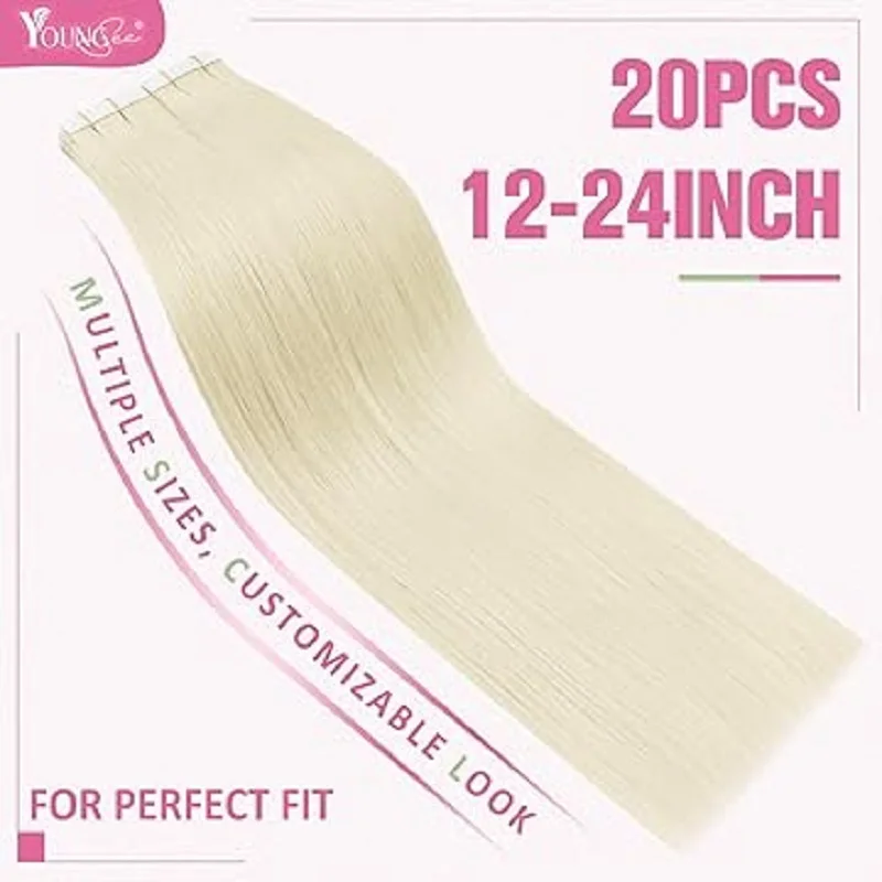 Procureur gSee Skin Trame Tape dans les extensions de cheveux pour les femmes Blonde12-24inch 30G-50G