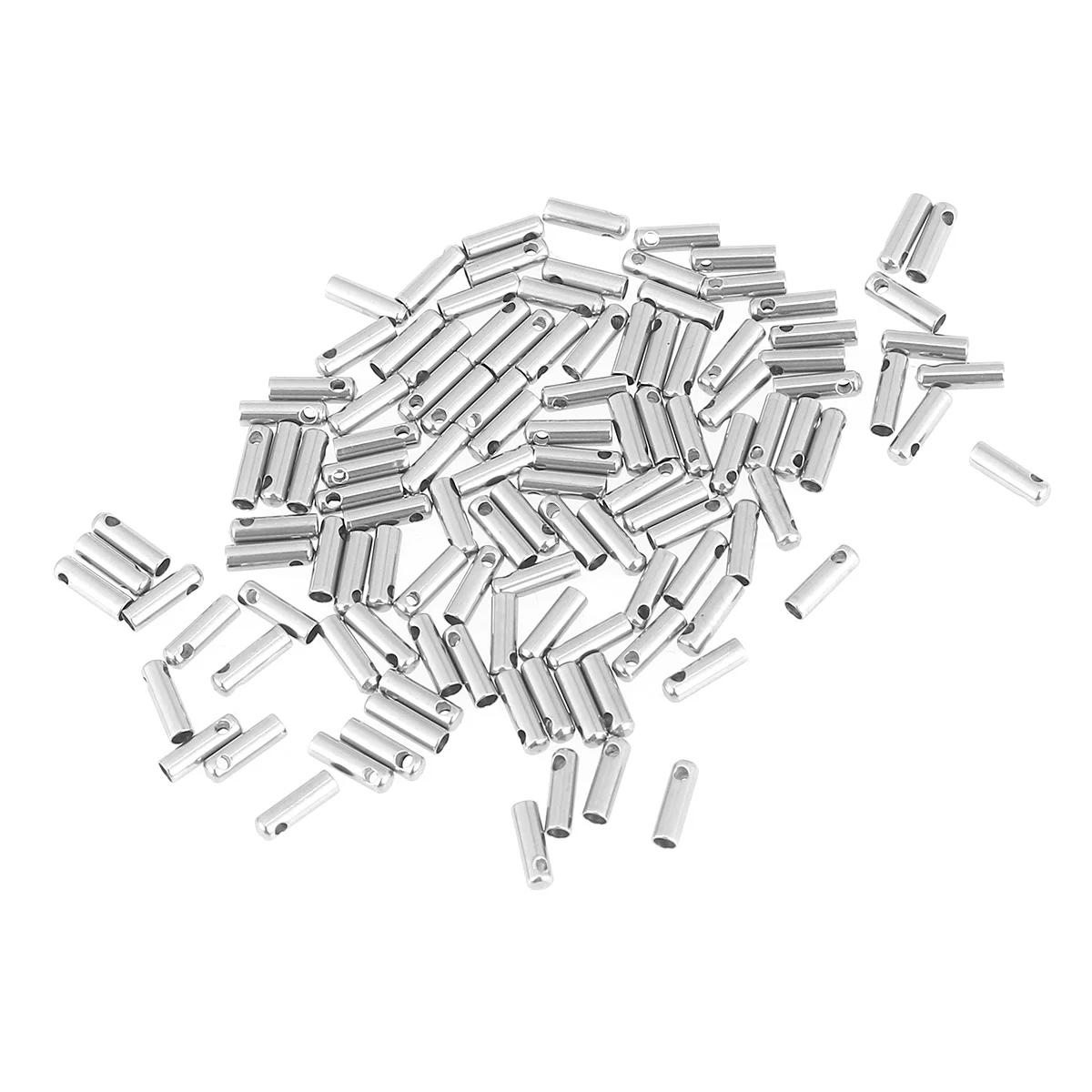 100Pcs Durable Stainless Steel Snake Head Chain Connectors Jewelry Making Cord Ends End Caps Terminators for Bracelets
