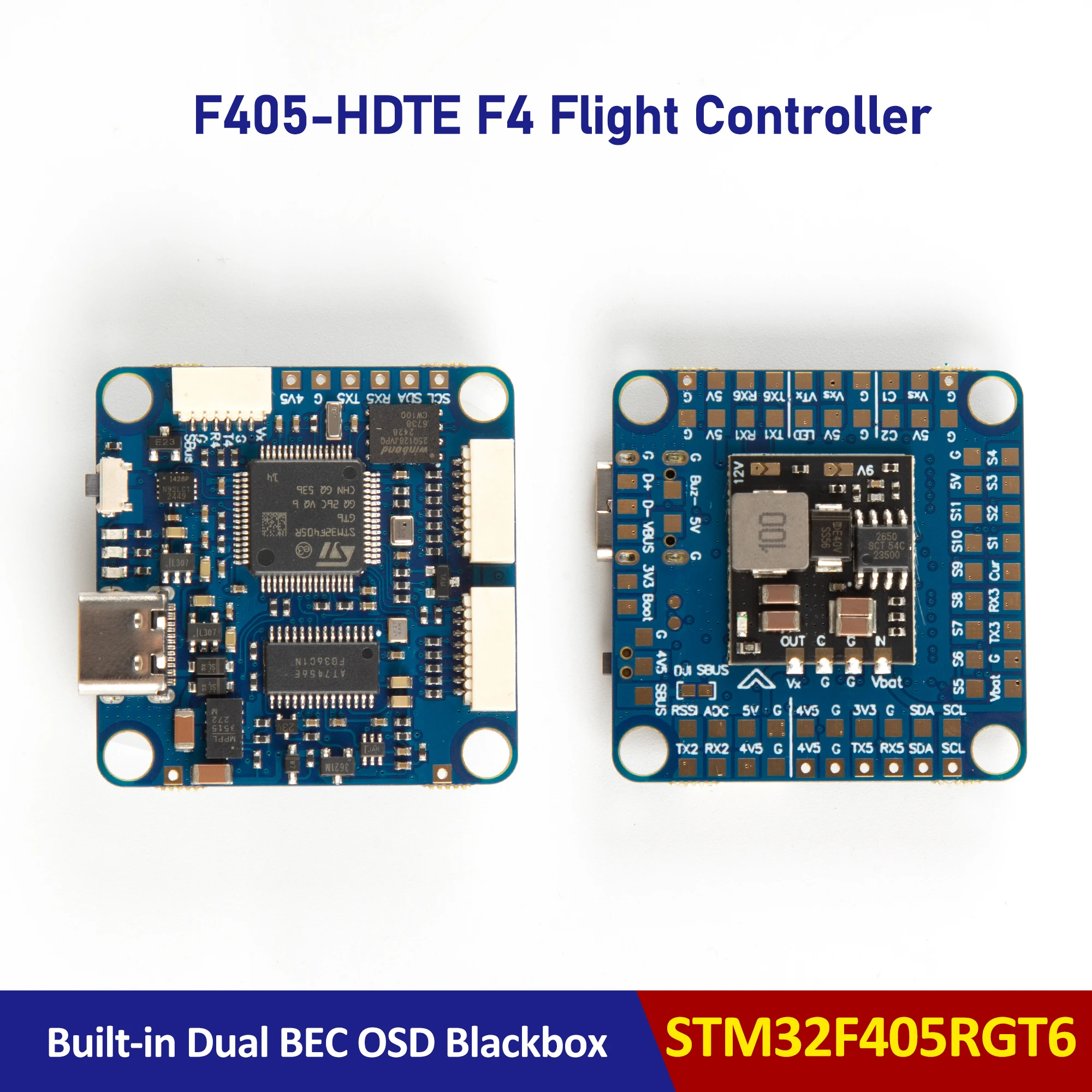 

Контроллер полета F405-HDTE 3-12s LiPo Встроенный двойной OSD BEC Blackbox STM32F405 F405 FC RC Самолет FPV Запчасти для дронов для фристайла