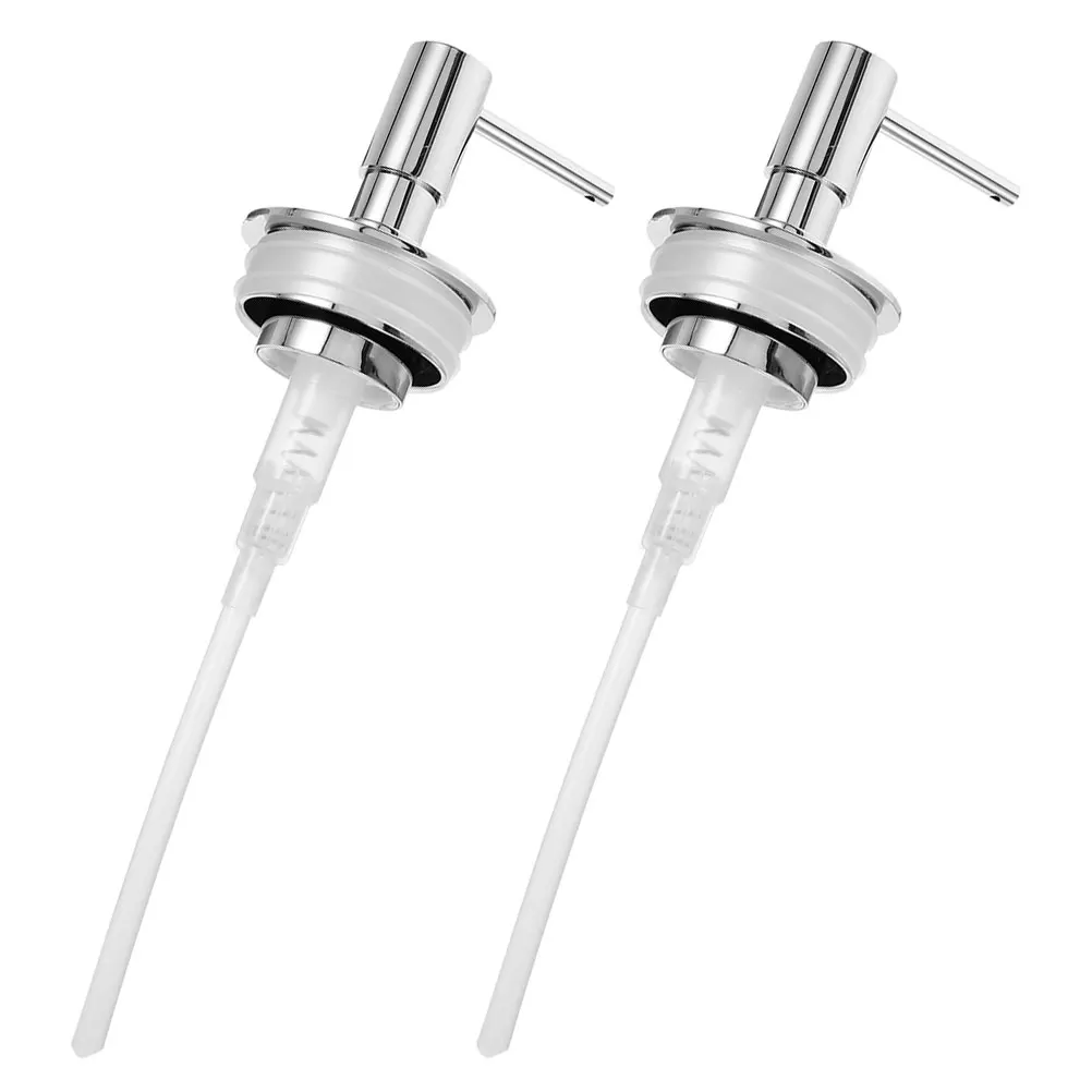 

2Pcs Spray Pump Silver Liter Refillable Soap Head Replacement Refillable Dispenser Top Nozzle Reusable Plastic
